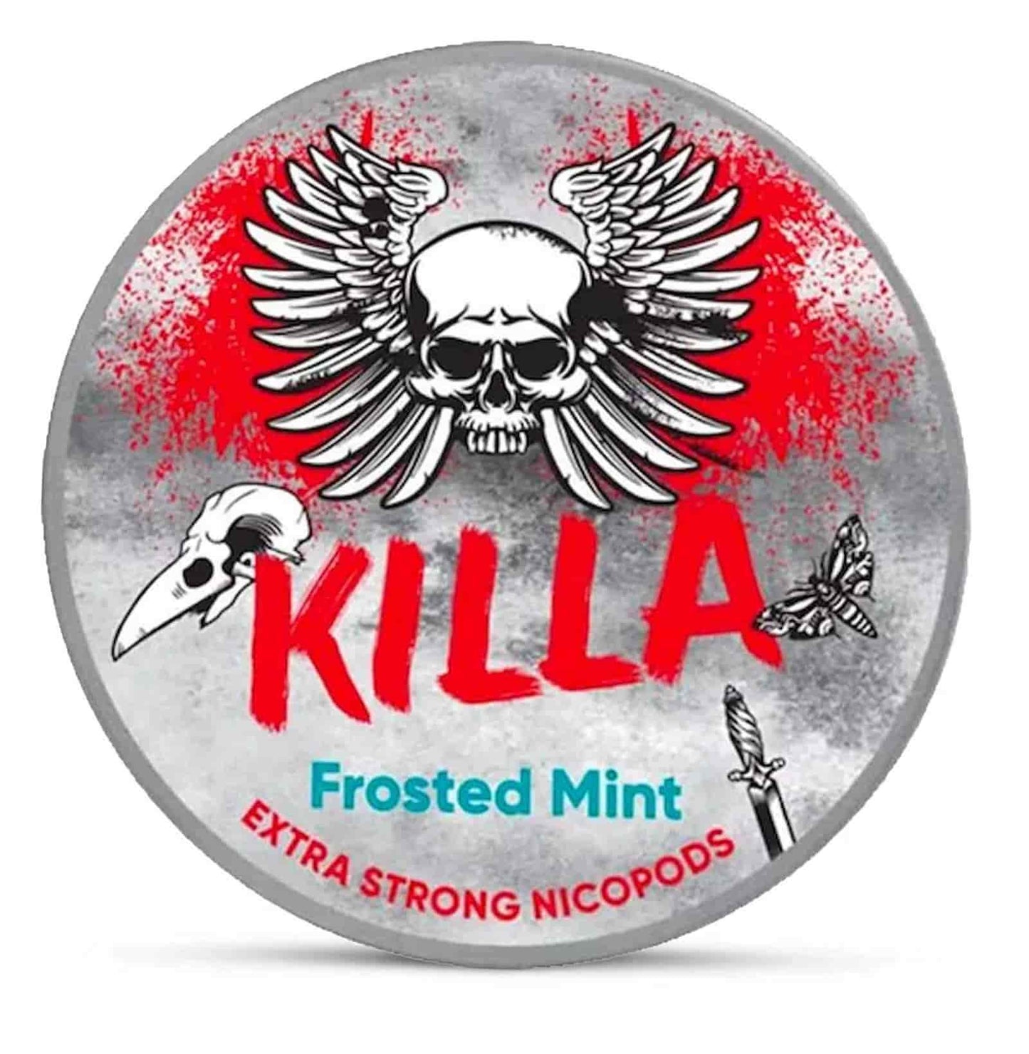 Killa Frosted Mint Nicotine Pouches in UK - Cool strength with refreshing mint flavor.