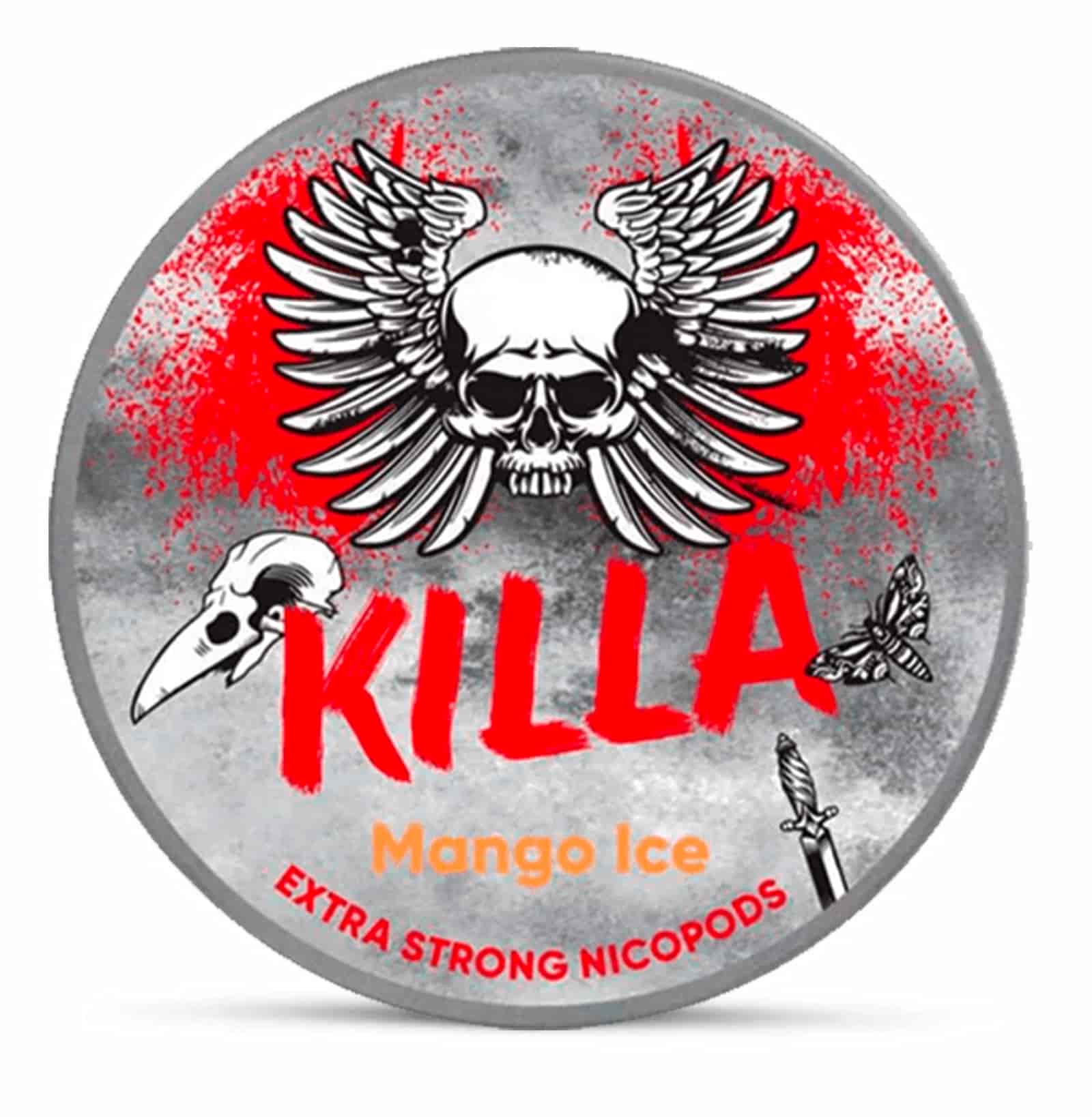 Killa Mango Ice Nicotine Pouches in UK - Exotic mango flavor with tropical strength.