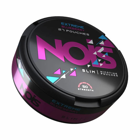 Nois Extreme Blueberry Nicotine Pouches - Intense strength with bursting blueberry flavor in the UK.