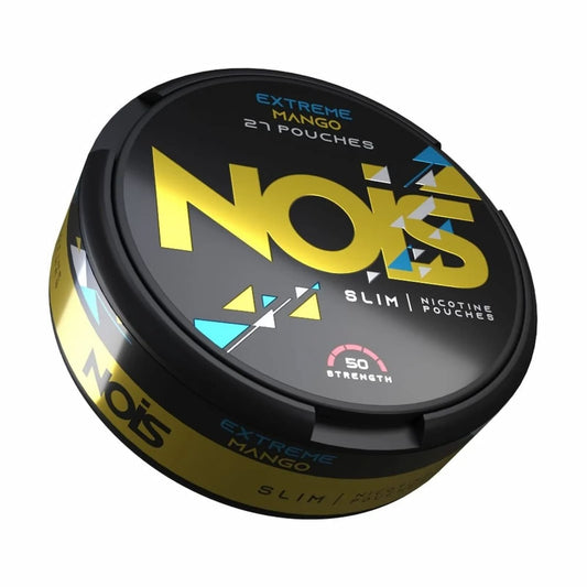 Nois Extreme Mango Nicotine Pouches - Unleash intense strength with the exotic flavor of mango, exclusively in the UK.