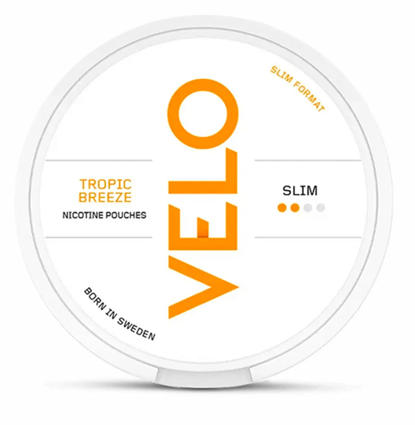 Velo Tropic Breeze Velo Pouches - Tropical strength with mandarin and passionfruit flavor.